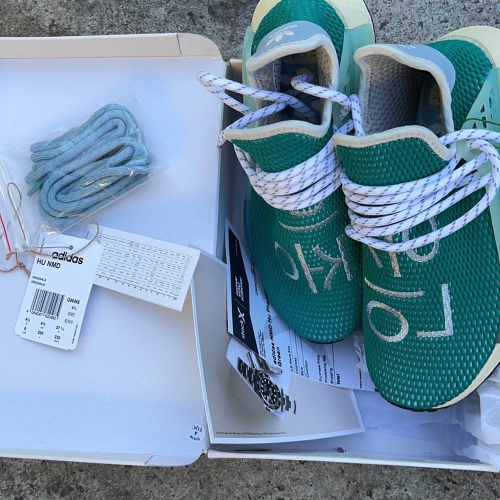 ADIDAS NMD Hu PHARRELL Dash Green 💯 Authentic - Picture 11 of 12